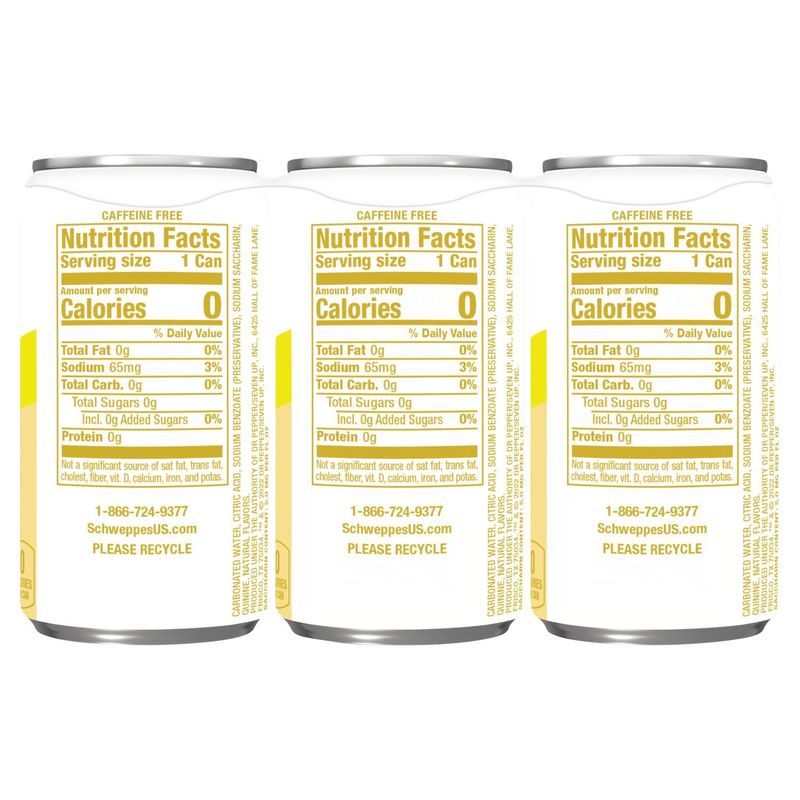 Schweppes Zero Sugar Tonic Water, 7.5 fl oz, 6 count