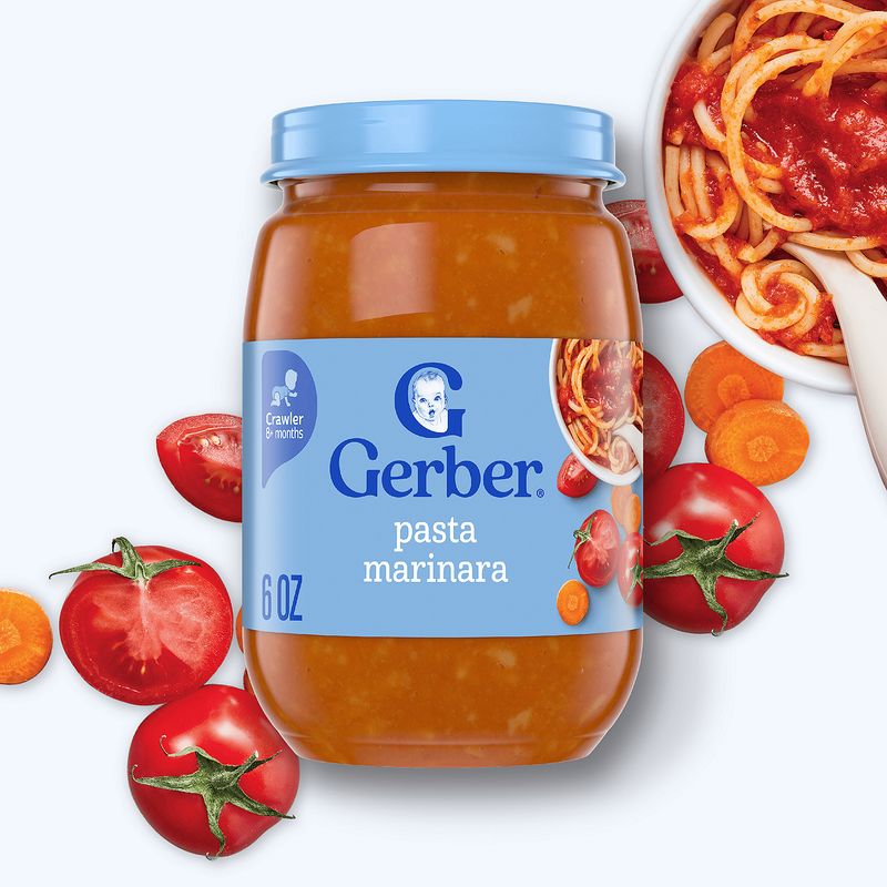 Gerber Pasta Marinara Baby Food, Crawler 8+ months, 6 oz