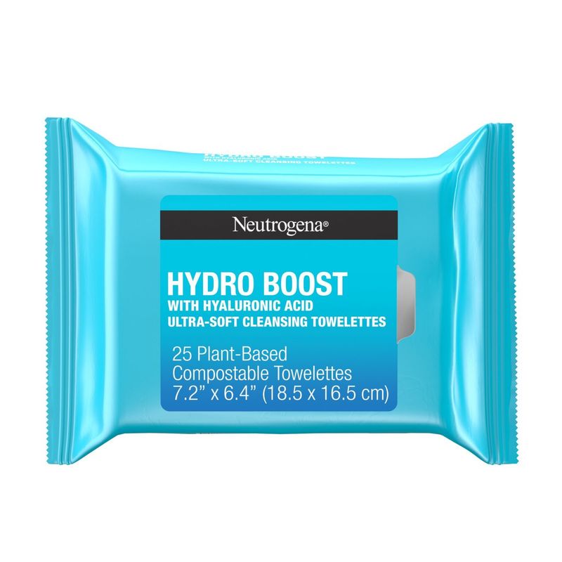 Neutrogena Hydro Boost with Hyaluronic Acid Ultra-Soft Cleansing Towelettes, 25 count