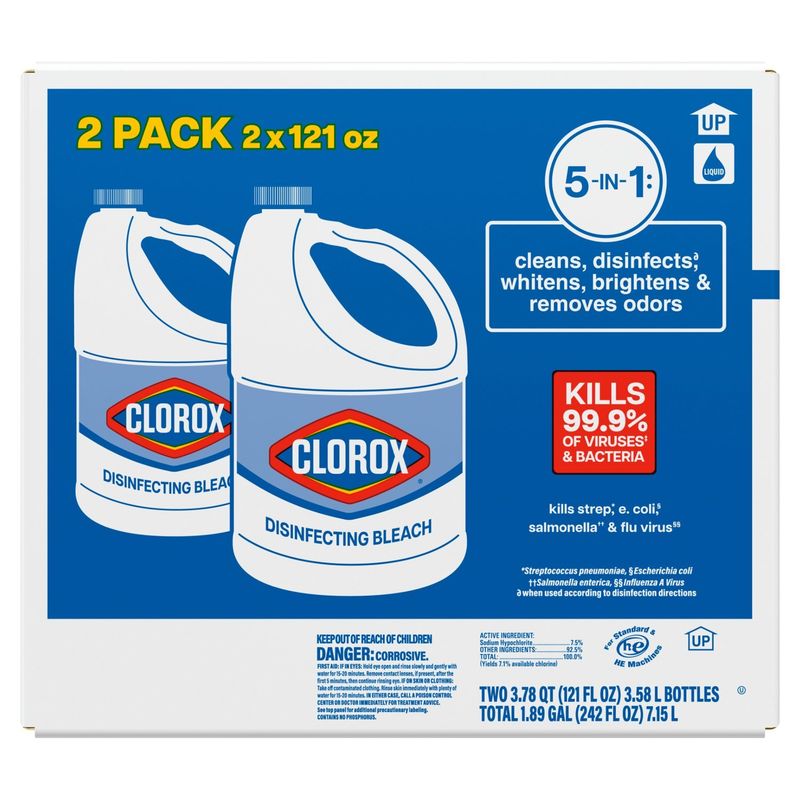 Clorox Disinfecting Bleach, 121 fl oz, 2 count