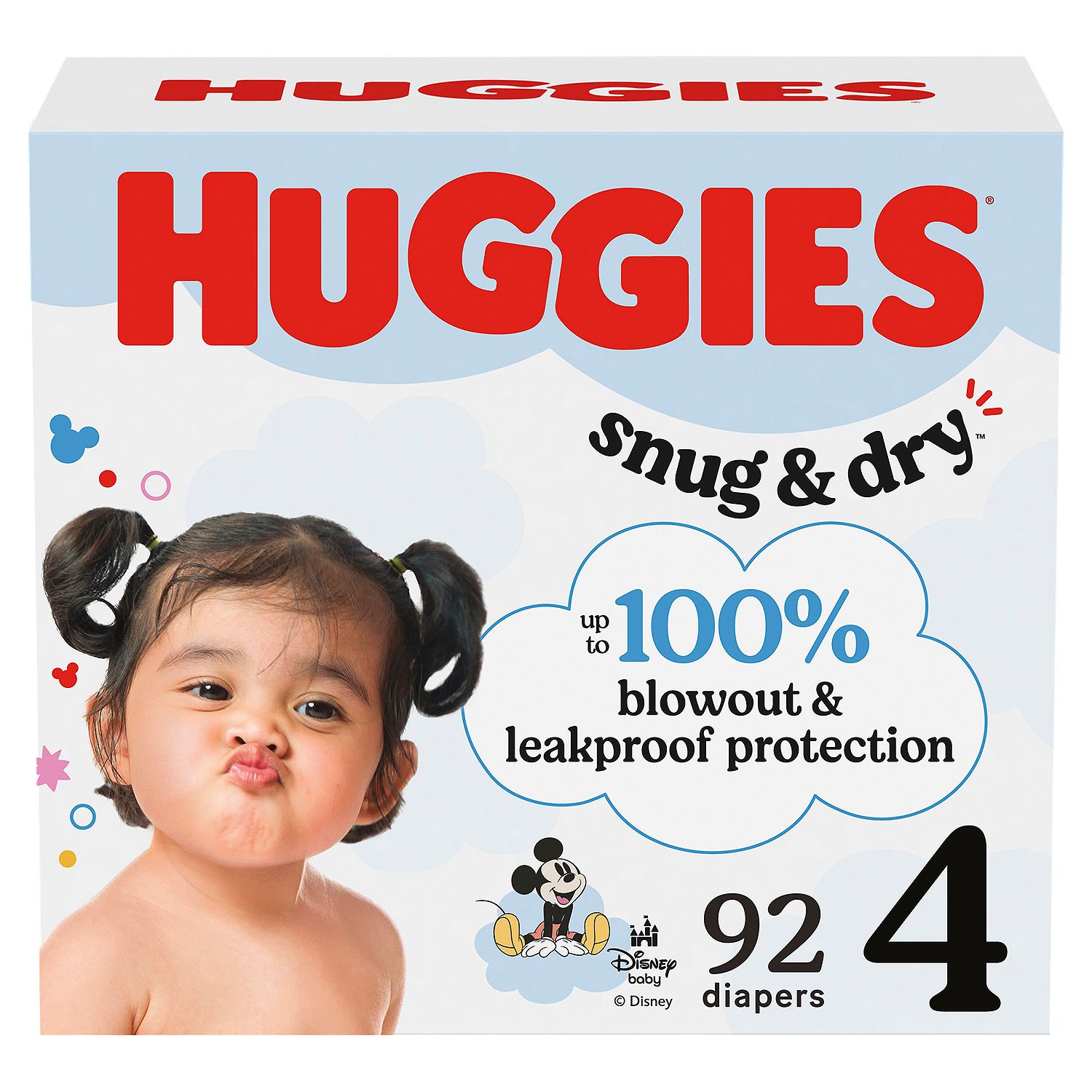 Huggies Snug &amp; Dry Diapers, Size 4, 22-37 lb, 92 count
