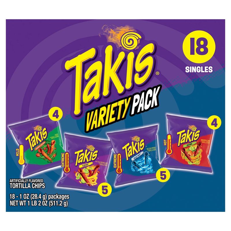 Takis Tortilla Chips Variety Pack, 1 oz, 18 count