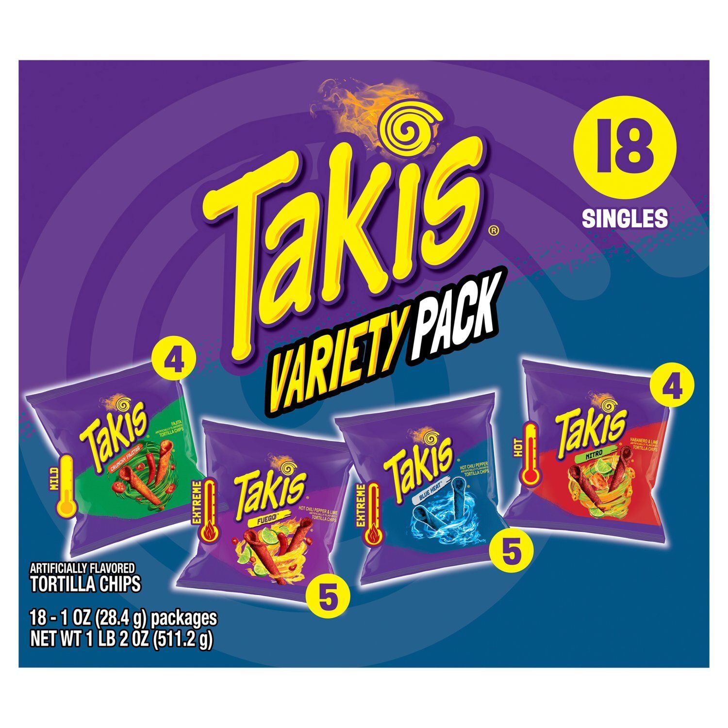 Takis Tortilla Chips Variety Pack, 1 oz, 18 count