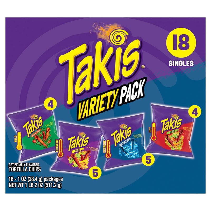 Takis Tortilla Chips Variety Pack, 1 oz, 18 count