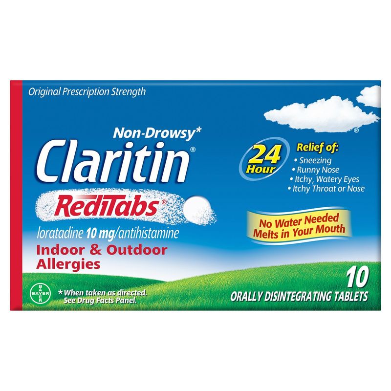 Claritin RediTabs Indoor &amp; Outdoor Allergies Orally Disintegrating Tablets, 10 mg, 10 count