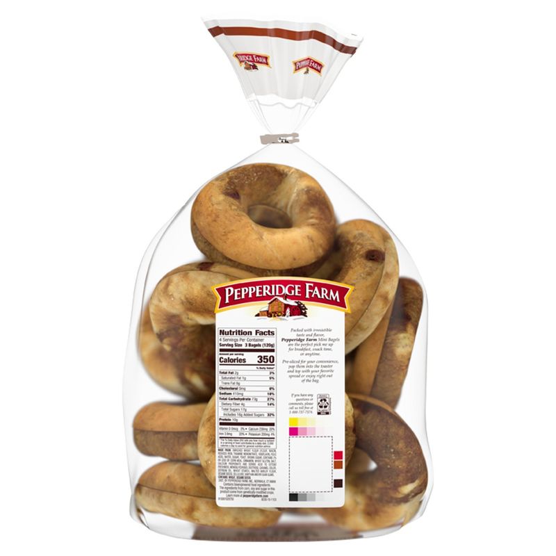 Pepperidge Farm Brown Sugar Cinnamon Pre-Sliced Mini Bagels, 12 count, 17 oz