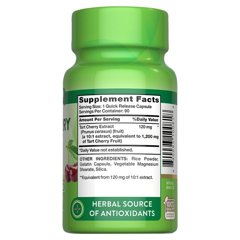Nature's Truth Ultra Tart Cherry Extract Herbal Supplement, 1,200 mg, 90 count