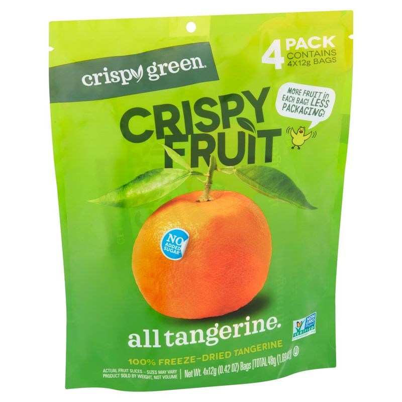 Crispy Green Crispy Fruit 100% Freeze-Dried Tangerine, 0.42 oz, 4 count