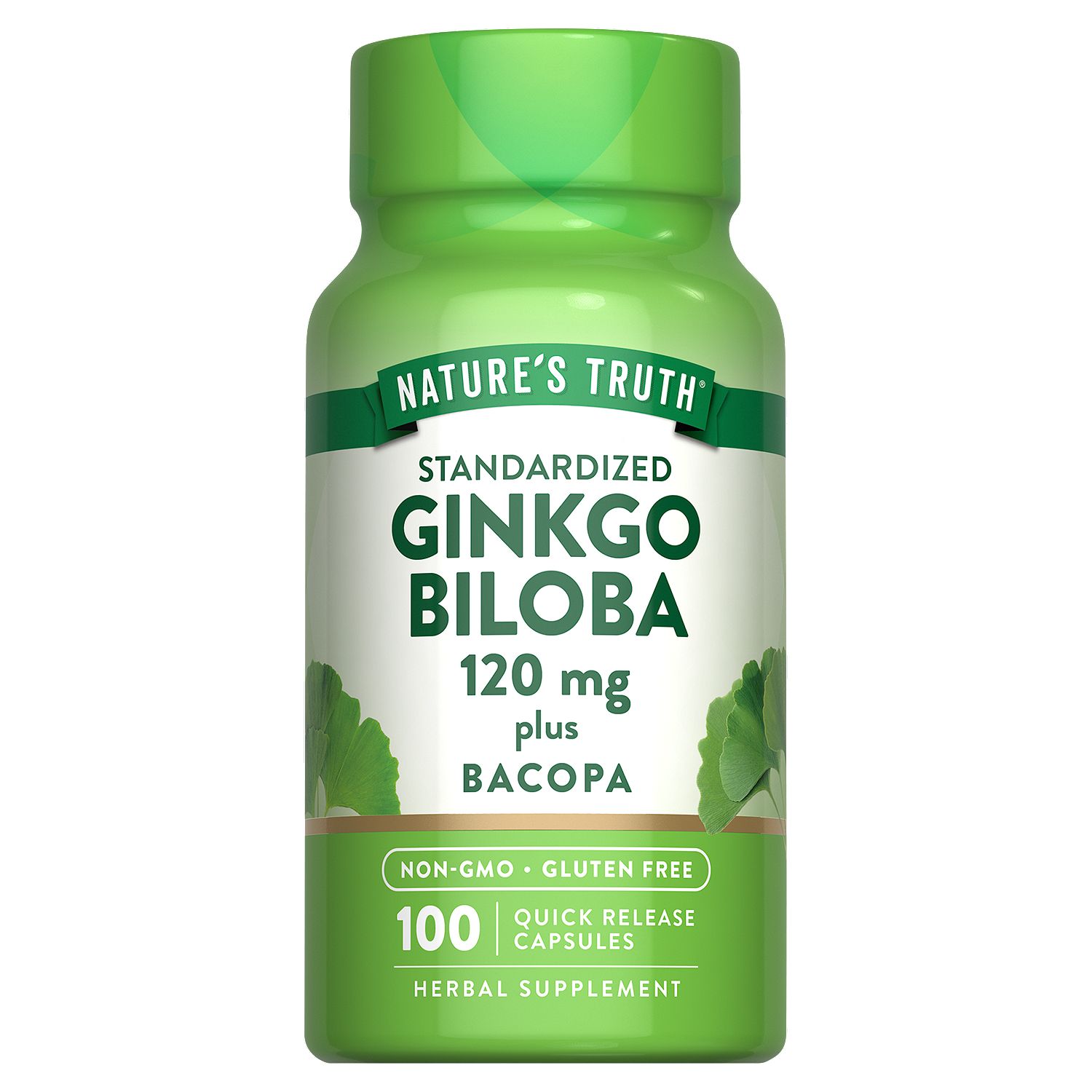 Nature's Truth Standardized Ginkgo Biloba Herbal Supplement, 100 count