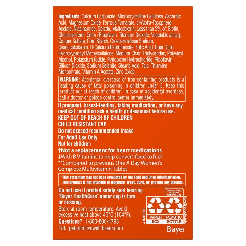One A Day Women's Complete Multivitamin/Multimineral Supplement, 60 count