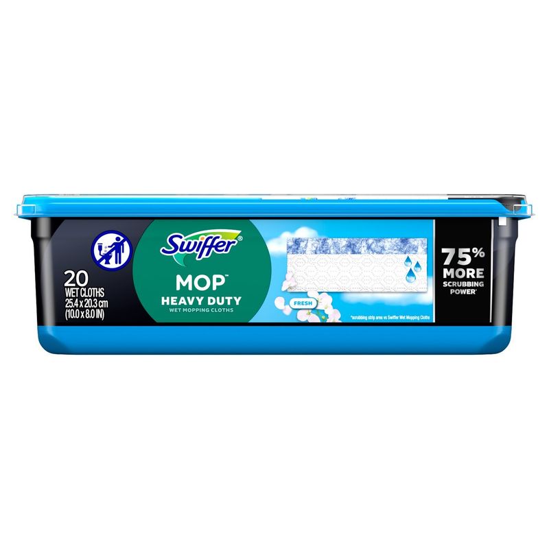Swiffer Heavy Duty Mop Wet Multi-Surface Cloth Refills for Floor Mopping and Cleaning, Outdoor Wind