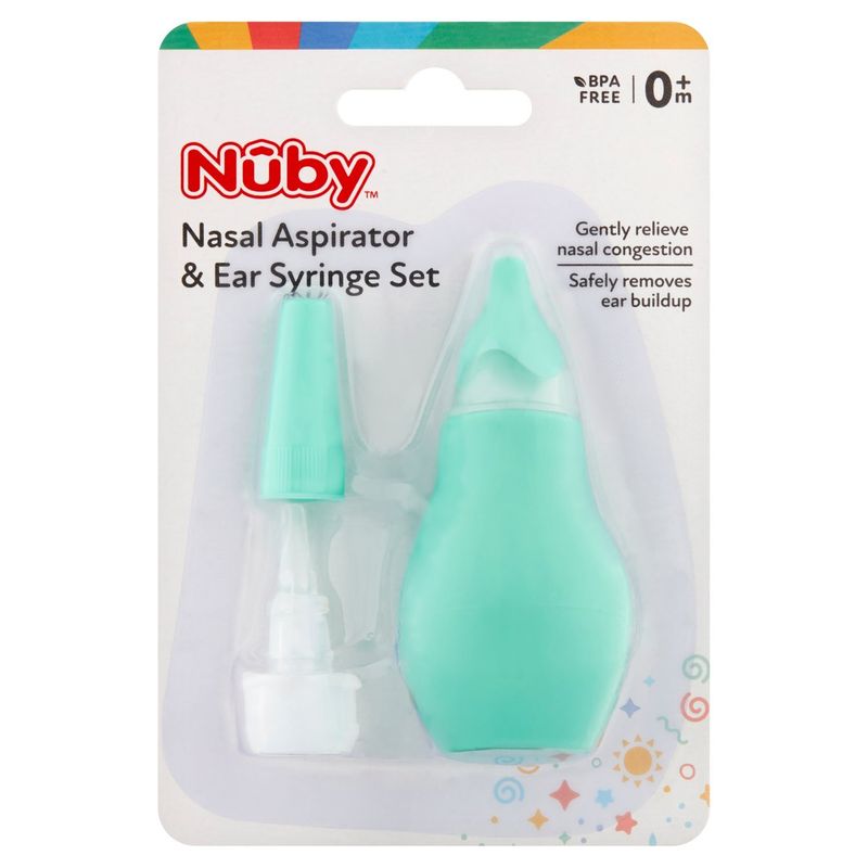 Núby Nasal Aspirator &amp; Ear Syringe Set, 0m+
