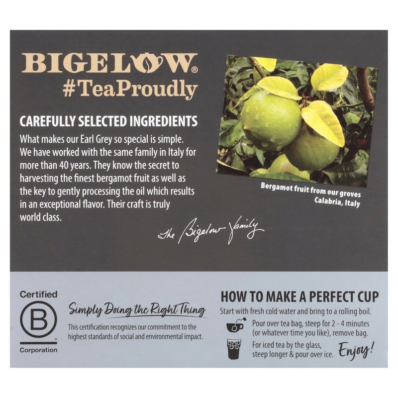 Bigelow Earl Grey Black Tea Bags, 40 count, 2.37 oz