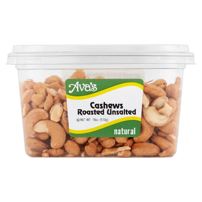 Ava's Natural Roasted Unsalted Cashews, 18 oz