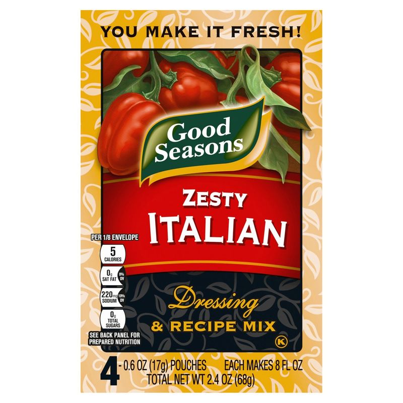 Good Seasons Zesty Italian Dressing &amp; Recipe Mix, 0.6 oz, 4 count