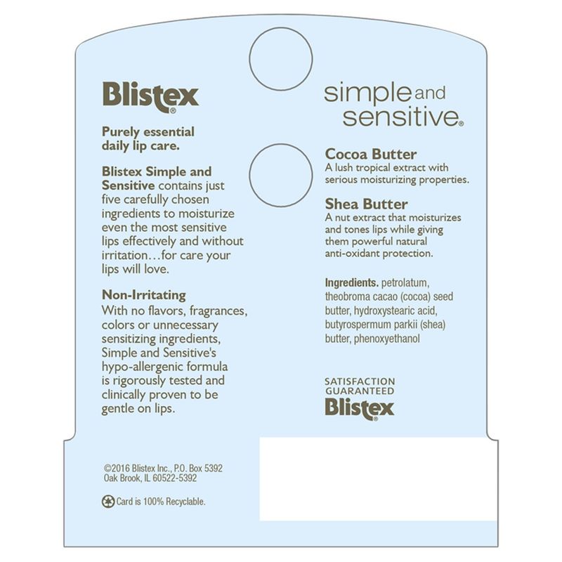 Blistex Simple and Sensitive Purely Essential Daily Lip Care