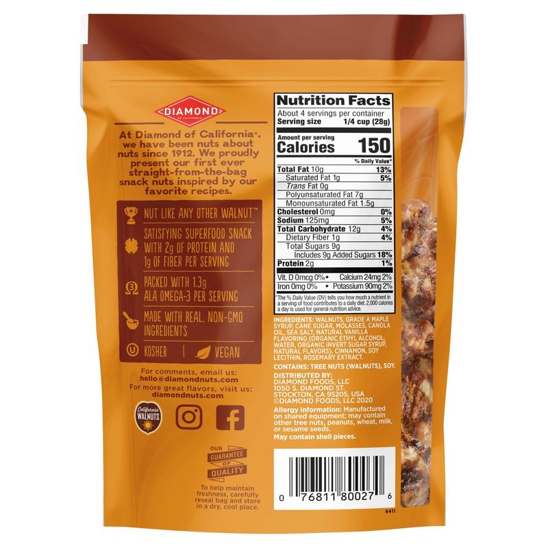 Diamond of California Sweet Maple Walnuts, 4 oz