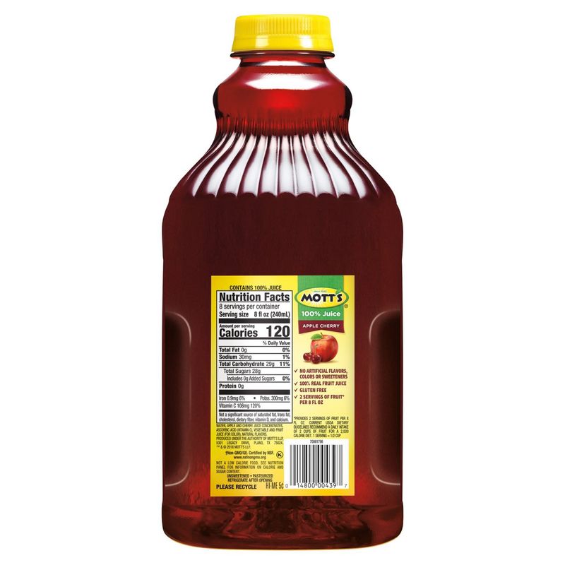 Mott's Apple Cherry 100% Juice, 64 fl oz