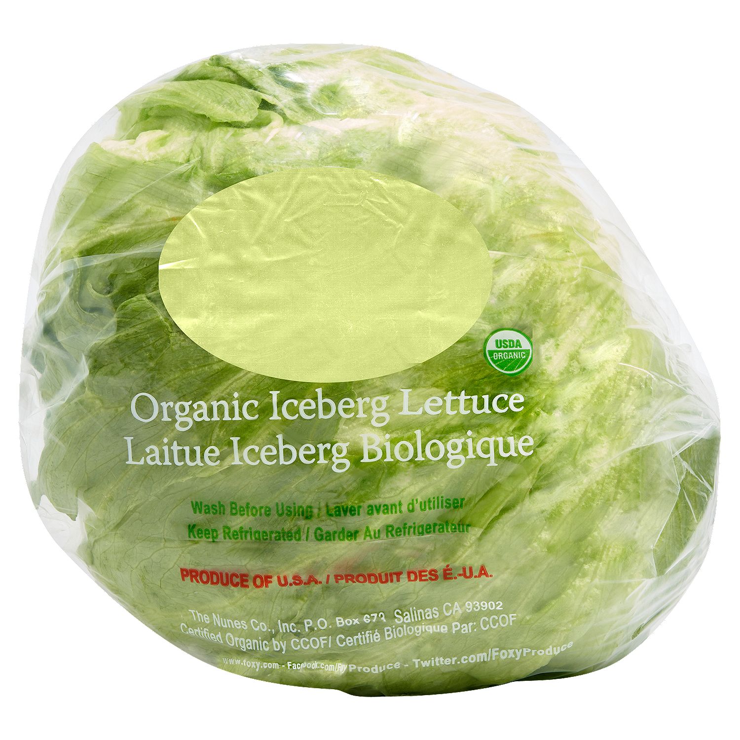 Fresh Organic Iceberg Lettuce, each