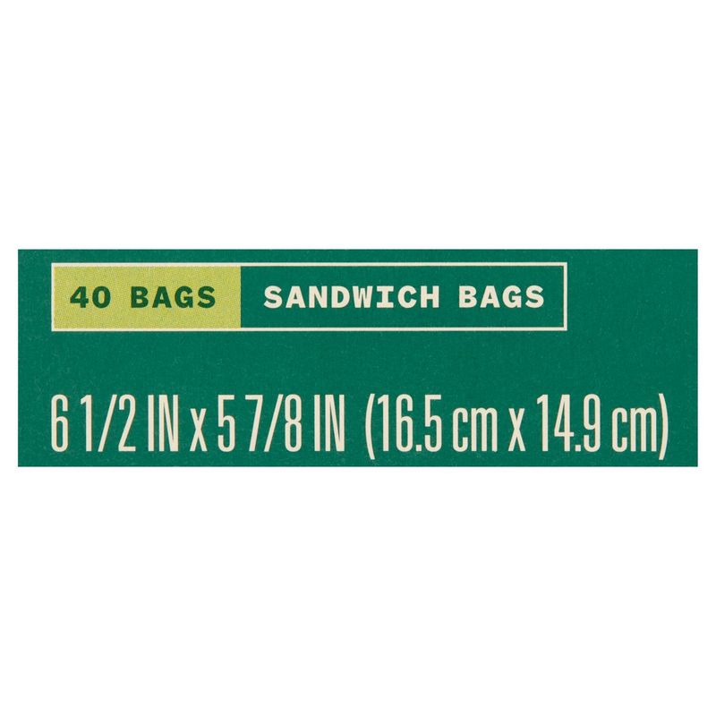 Paperbird Double Zipper Seal Sandwich Bags, 40 count