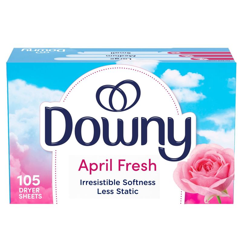 Downy Fabric Softener Dryer Sheets, April Fresh, 105 Count