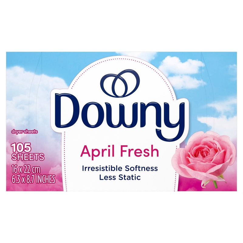 Downy Fabric Softener Dryer Sheets, April Fresh, 105 Count