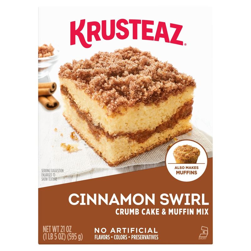 Krusteaz Cinnamon Swirl Crumb Cake &amp; Muffin Mix, 21 oz