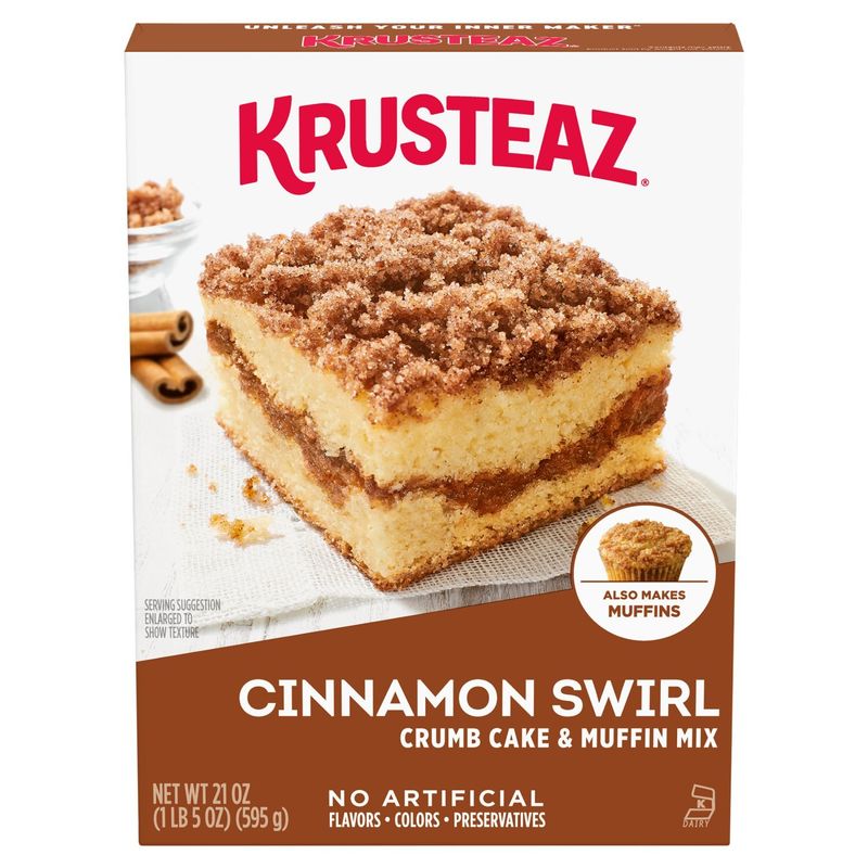 Krusteaz Cinnamon Swirl Crumb Cake &amp; Muffin Mix, 21 oz