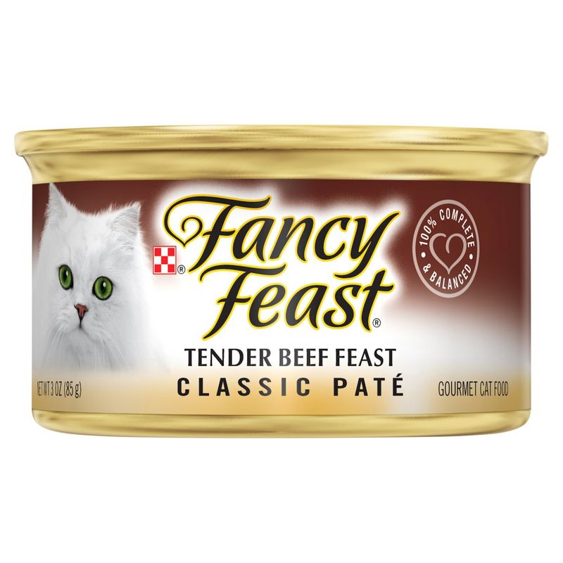Purina Fancy Feast Tender Beef Feast Classic Paté Gourmet Cat Food, 3 oz