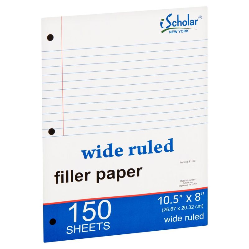 iScholar New York Wide Ruled Filler Paper, 150 sheets