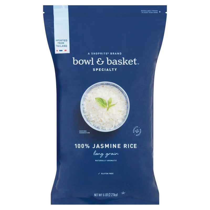 Bowl &amp; Basket Specialty Long Grain 100% Jasmine Rice, 5 lb