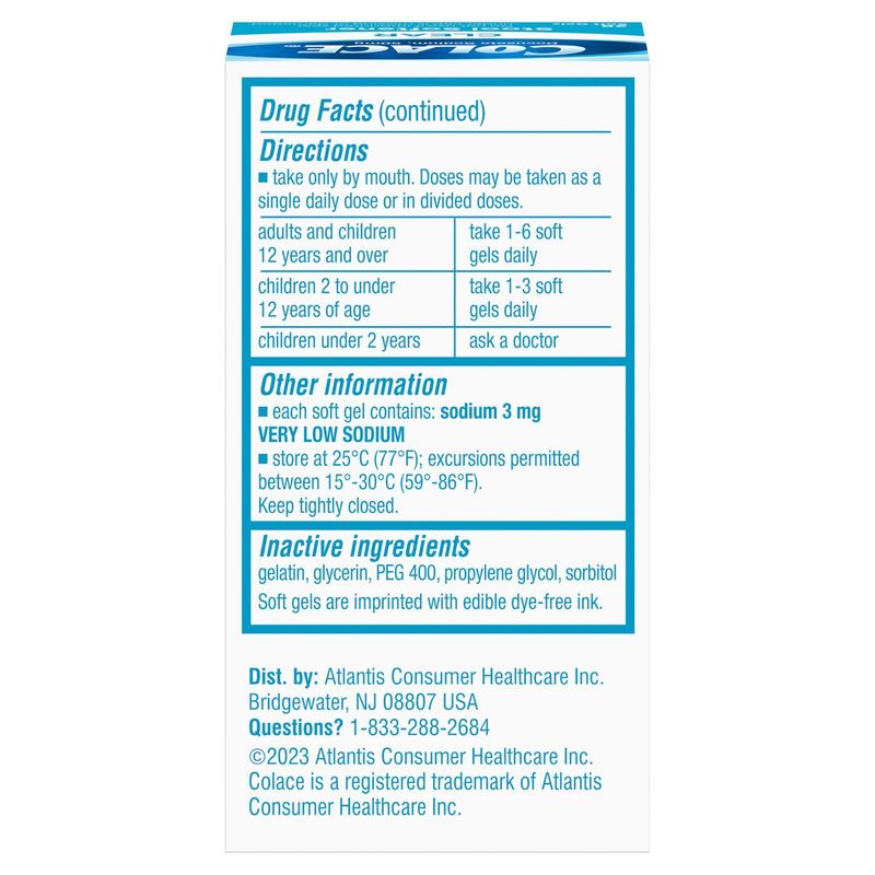 Colace Clear Stool Softener Soft Gels, 50 mg, 28 count