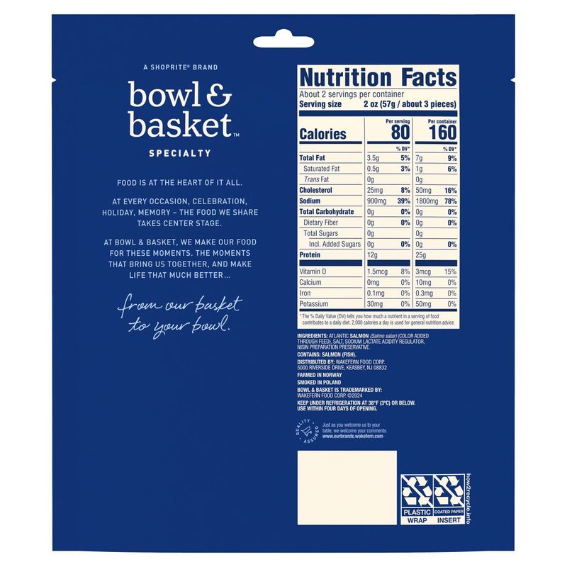 Bowl &amp; Basket Specialty Smoked Atlantic Prime Salmon, 4 oz