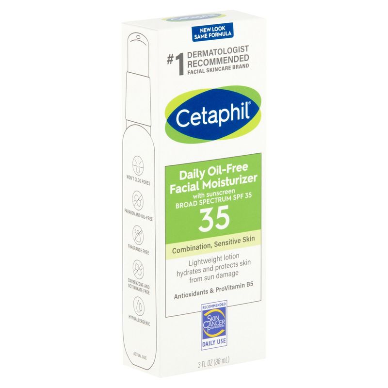 Cetaphil Broad Spectrum Daily Oil-Free Facial Moisturizer with Sunscreen, SPF 35, 3 fl oz