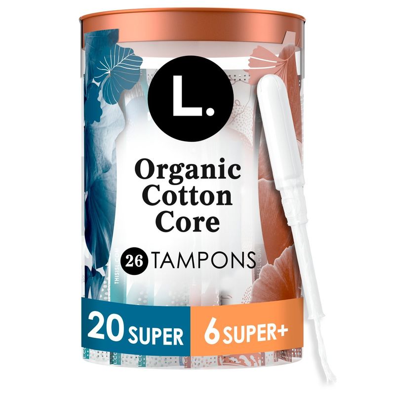 L. Tampons, Made with Organic Cotton, Super/Super Plus Absorbency, Multipack, 26 CT