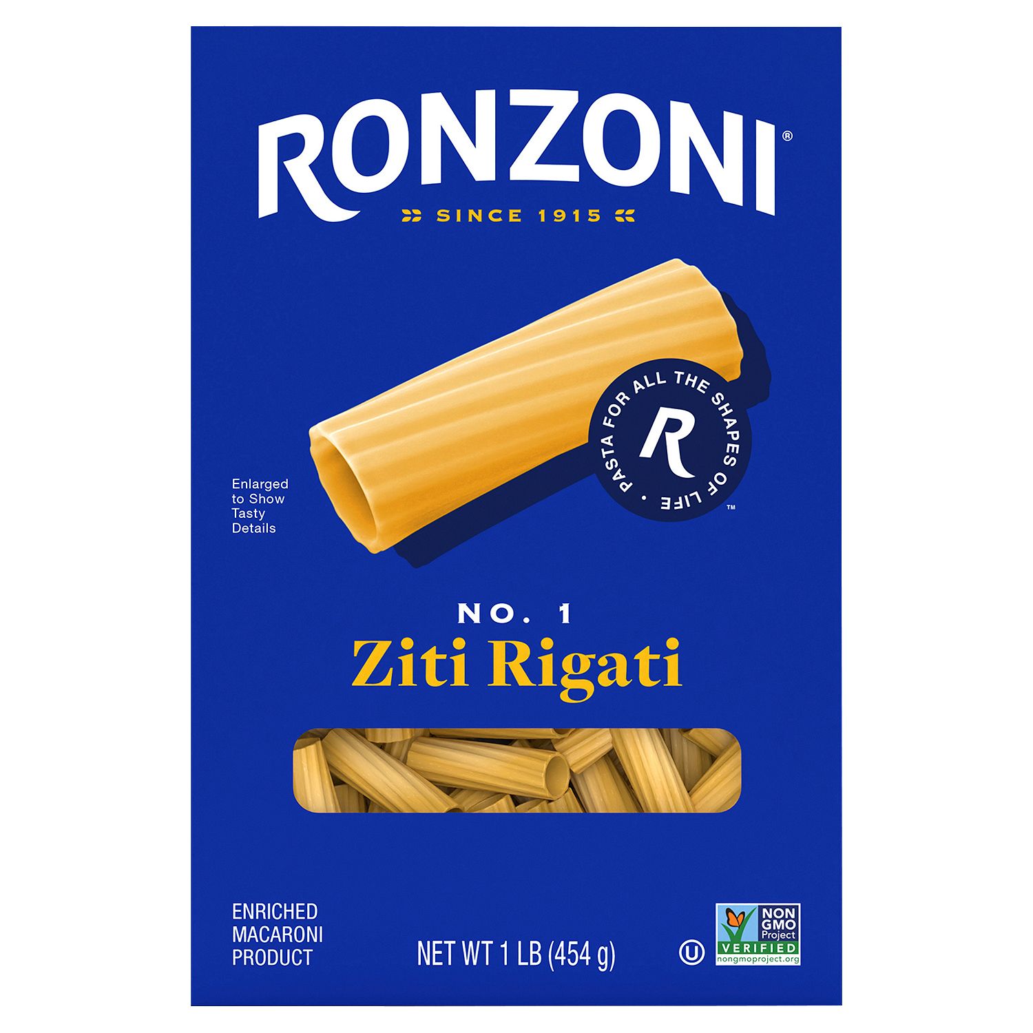 Ronzoni No. 1 Ziti Rigati Pasta, 1 lb