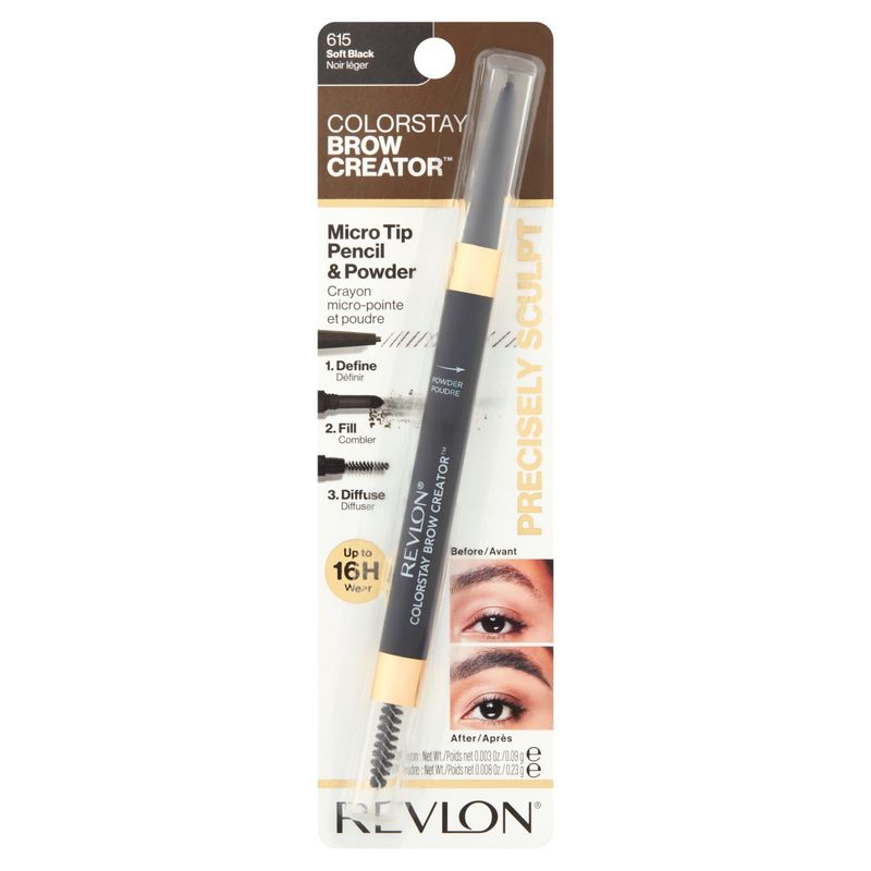 Revlon ColorStay Brow Creator 615 Soft Black Micro Tip Pencil &amp; Powder