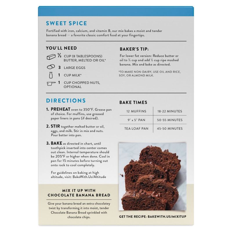 King Arthur Baking Company Gluten Free Banana Bread Mix, 16 oz