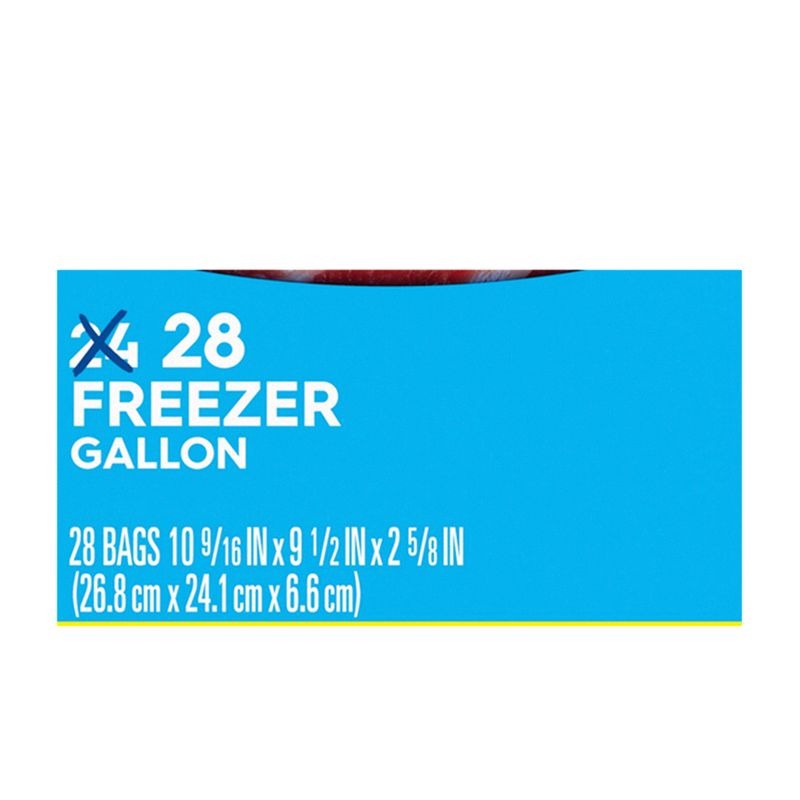 Ziploc Freezer Gallon Slider Bags, 28 count