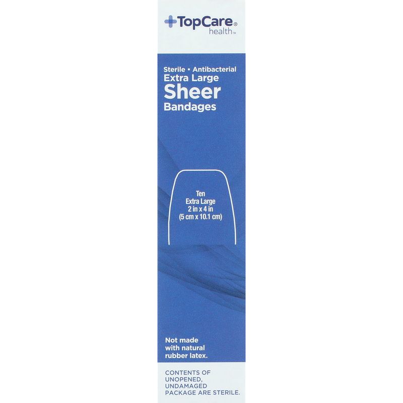 TopCare Clear Antibacterial XL Bandage Strips, 10 each