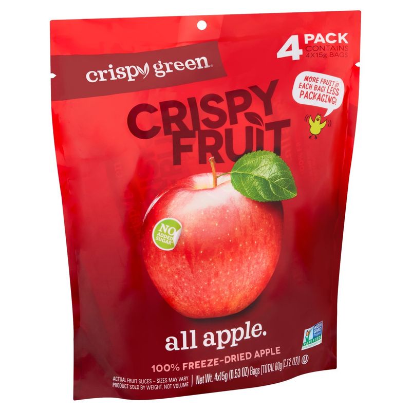 Crispy Green Crispy Fruit 100% Freeze-Dried Apple, 0.53 oz, 4 count