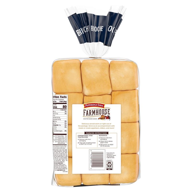 Pepperidge Farm Farmhouse Brioche Rolls, 12 count, 11 oz