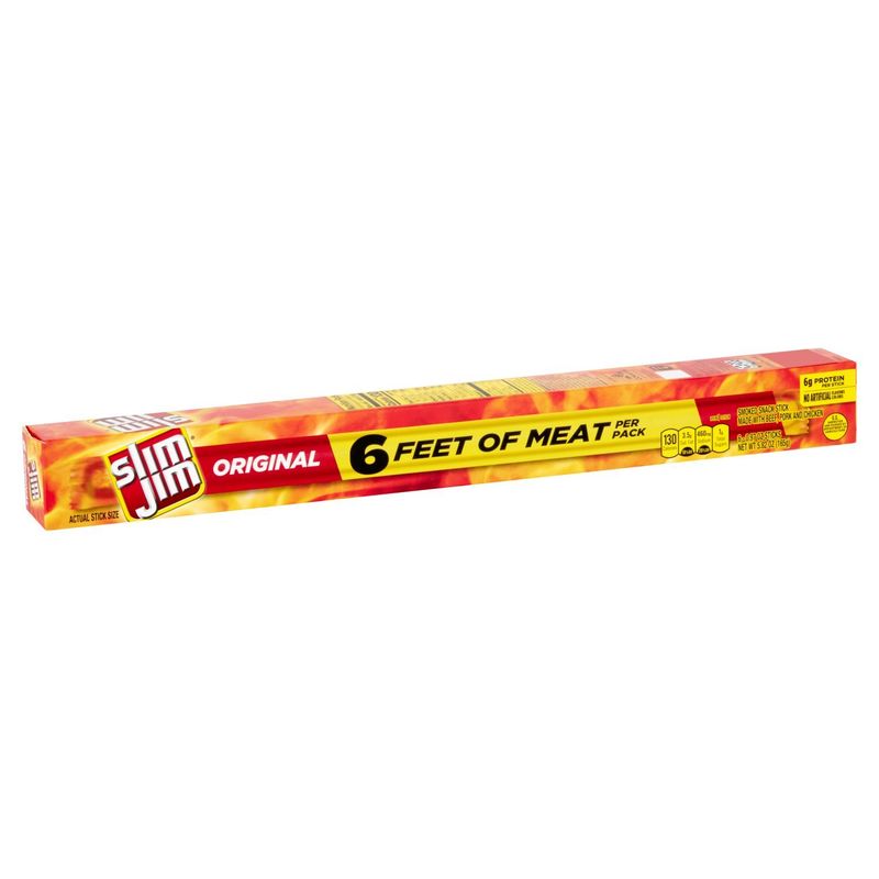 Slim Jim Original Smoked Snack Stick, 0.97 oz, 6 count