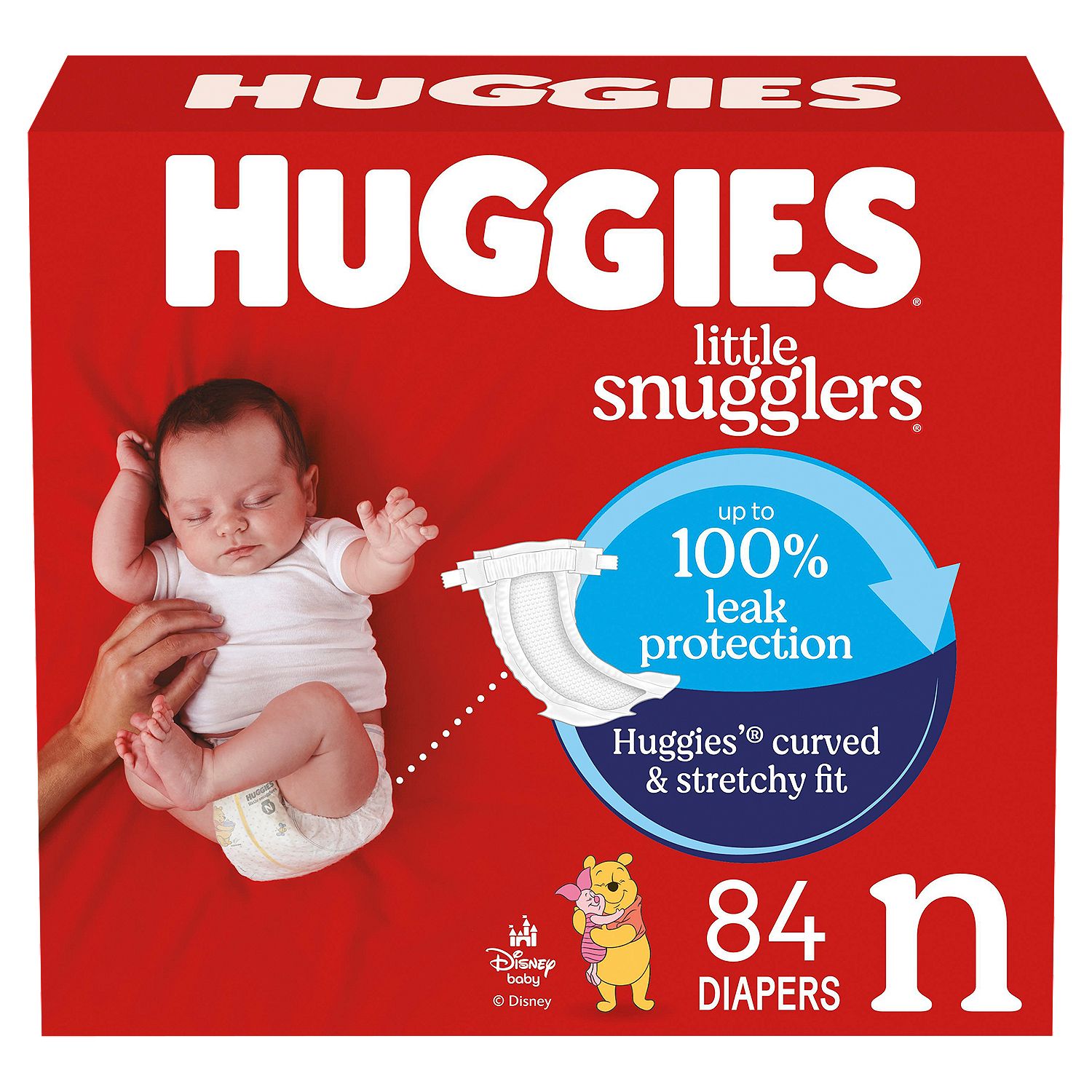Huggies Little Snugglers Gentle Skin Protection Diapers, Size N, Up to 10 lb, 84 count