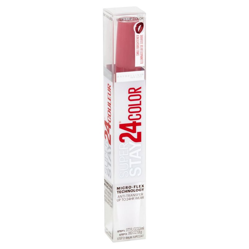 Maybelline New York Super Stay 24 Color 305 Crisp Magenta 2 Step Lip Color and Balm Topcoat