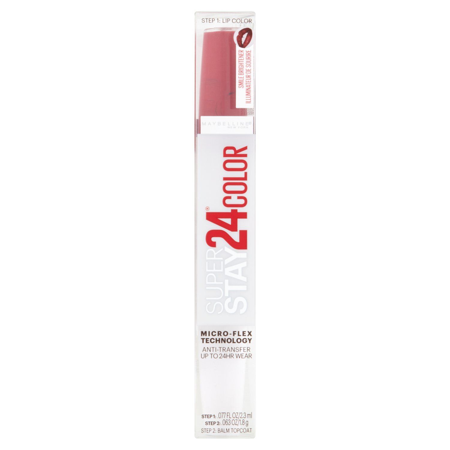Maybelline New York Super Stay 24 Color 305 Crisp Magenta 2 Step Lip Color and Balm Topcoat