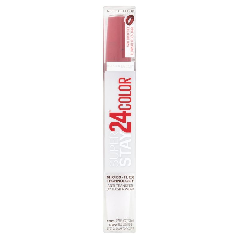 Maybelline New York Super Stay 24 Color 305 Crisp Magenta 2 Step Lip Color and Balm Topcoat