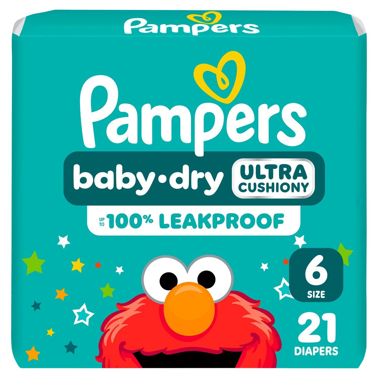 Pampers Baby-Dry Ultra Cushiony Diapers Jumbo Pack, Size 6, 23-44 lbs, 21 count