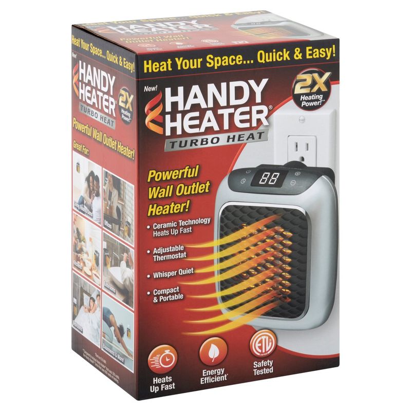 Handy Heater Turbo Heat Powerful Wall Outlet Heater!