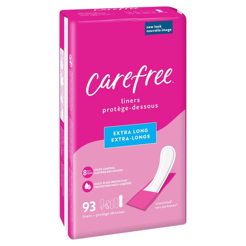 Carefree Unscented Extra Long Liners, 93 count